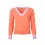 Dámský vlněný svetr s výstřihem hlubokým Kašmír - Farba: Oranžová, Veľkosť I rozmer: S