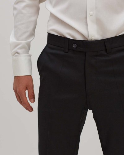 Pánské kalhoty Merino SUPER 120s - Velikost: 48, Barva: Černá