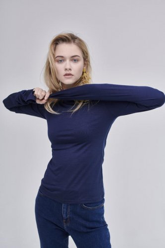 Dámské triko Merino Basic 140 řasený rukáv - Barva: Světle fialová, Velikost-rozměr: XL