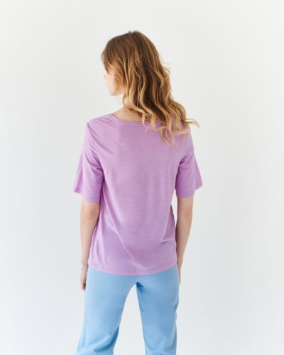 Dámské tričko Merino Basic 140 - Barva: Růžová, Velikost-rozměr: S