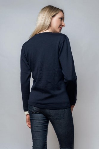 Dámský vlněný svetr VK Merino - Barva: Béžová, Velikost: XL