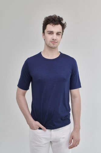 Pánské tričko Merino Basic 140 - Barva: Světle modrá, Velikost: XXL