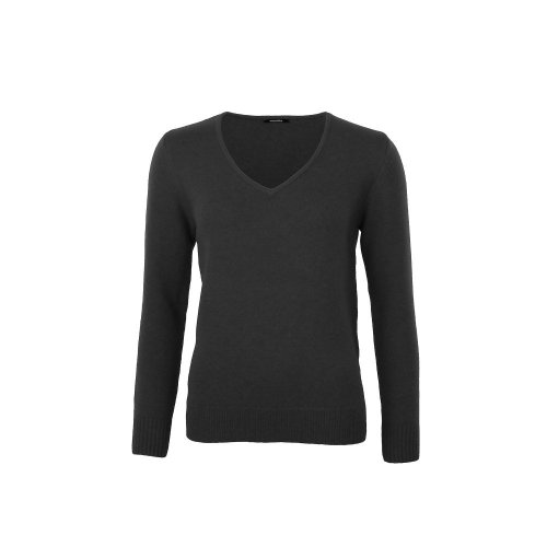 Dámský vlněný svetr s výstřihem Kašmír - Barva: Černá, Velikost-rozměr: XS