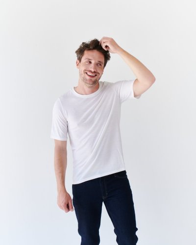 Pánské tričko Merino Basic 195 - Barva: Bílá, Velikost: S