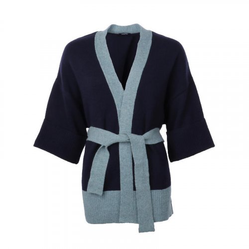 Dámské vlněné kimono - Barva: Modrá, Velikost-rozměr: XL