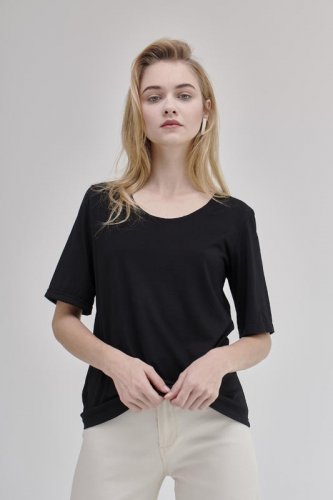 Dámské tričko Merino Basic 140 - Velikost: L, Farba: Černá