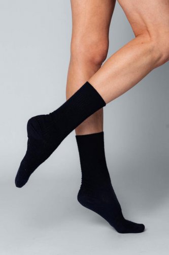 3 PACK Vlněné ponožky Woolife Rib - Farba: Černá
