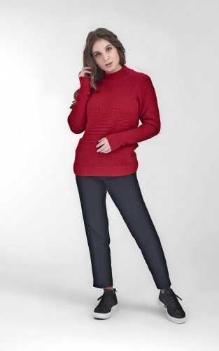 Dámský vlněný svetr Merino stojáček - Velikost: XL, Barva: Béžová