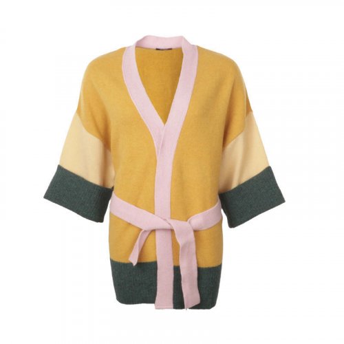Dámské vlněné kimono - Barva: Žlutá, Velikost-rozměr: L