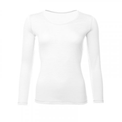 Dámské funkční triko Merino 195 dlouhý rukáv - Barva: Bílá, Velikost: XXL