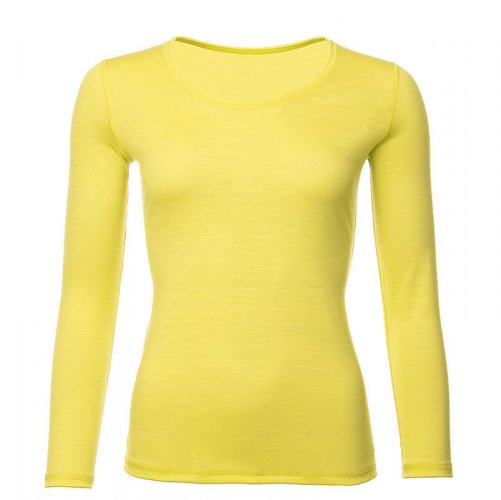 Dámské funkční triko Merino 140 dlouhý rukáv - Barva: Žlutá, Velikost-rozměr: L