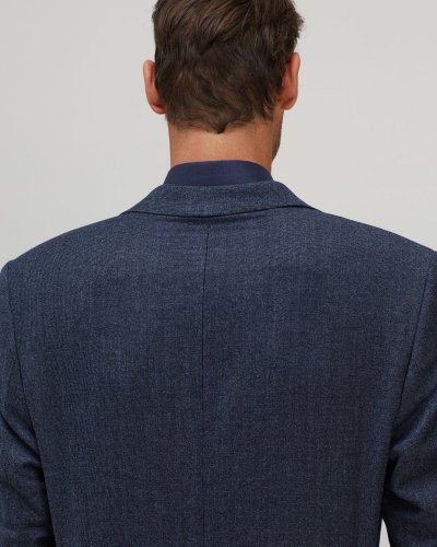 Pánské sako česaná vlna SUPER 110 s - Barva: Modrá, Velikost: 52