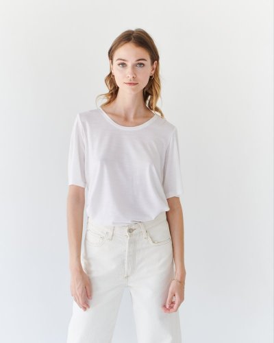 Dámské tričko Merino Basic 195 - Farba: Bílá, Veľkosť I rozmer: L