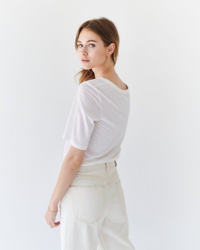 Dámské tričko Merino Basic 195 - Farba: Bílá, Veľkosť I rozmer: XL