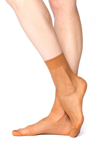 Ponožky jemné dámské elastické 2 páry - Barva: Tělová, Velikost obuvi: 25-27