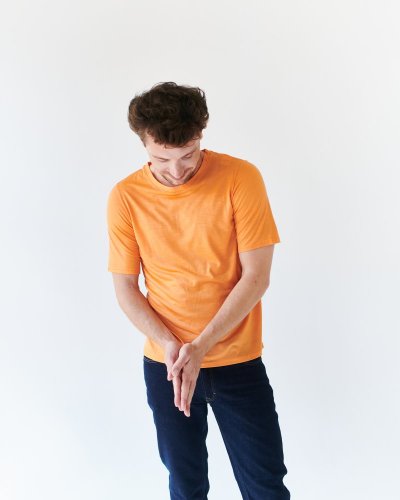 Pánské tričko Merino Basic 195 - Velikost: S, Barva: Oranžová