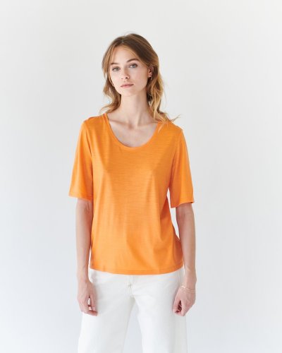 Dámské tričko Merino Basic 140 - Barva: Oranžová, Velikost: L