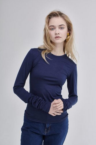 Dámske tričko Merino Basic 140 - Velikost: M, Farba: Tmavě modrá